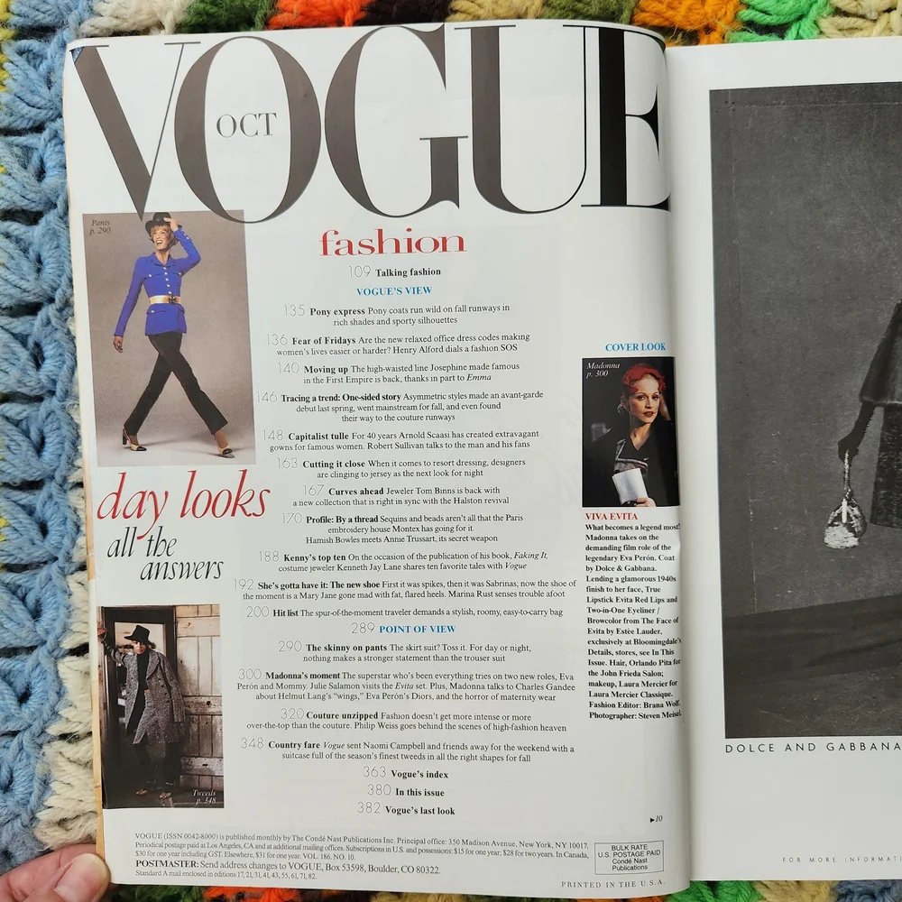 Vintage Vogue Magazine Madonna October 1996 Issue - Picture 3 of 11